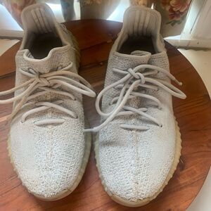 Yeezys Light Boost Beige Knit Sneakers